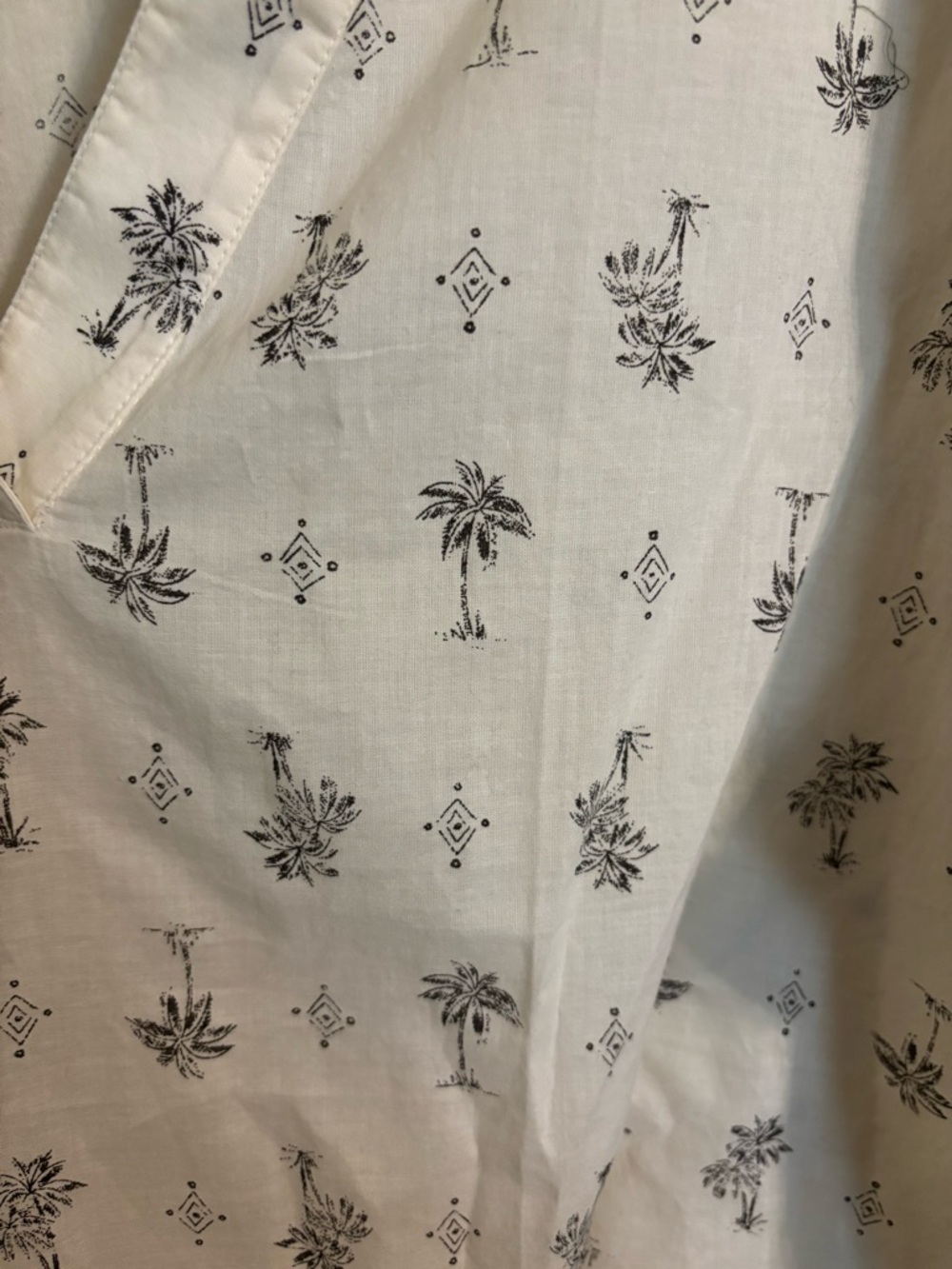 Lucky Brand White Palm Tree Print Tie Front Top XL - Picture 6 of 6